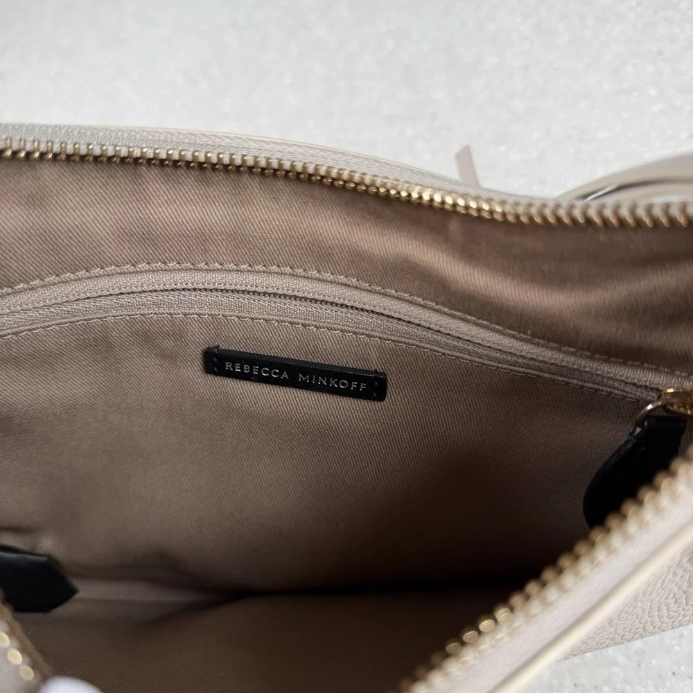 Rebecca Minkoff Small Pippa Studded Hobo Leather Handbag Purse‎ Career Bag